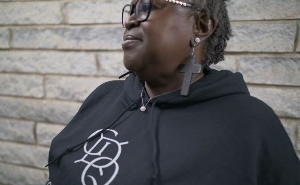 She loves her hoodie and it matches her earrings ✝️